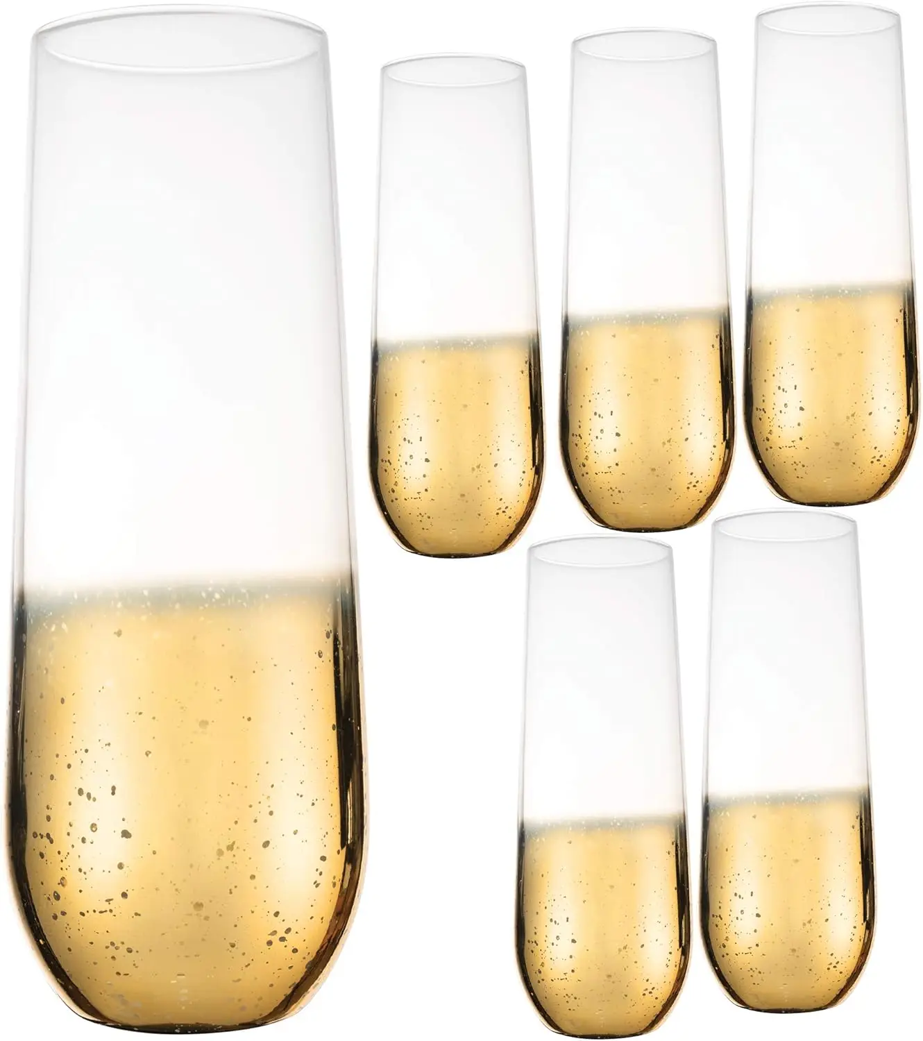 10oz Highball Tumblers - Set of 6 Drinking Glasses - Clear Glass with Gold Rim - Wine, Shots, Cocktails, Champagne, All-Purpose
10oz Highball Tumblers - Set of 6 Drinking Glasses - Clear Glass with Gold Rim - Wine, Shots, Cocktails, Champagne, All-Purpose