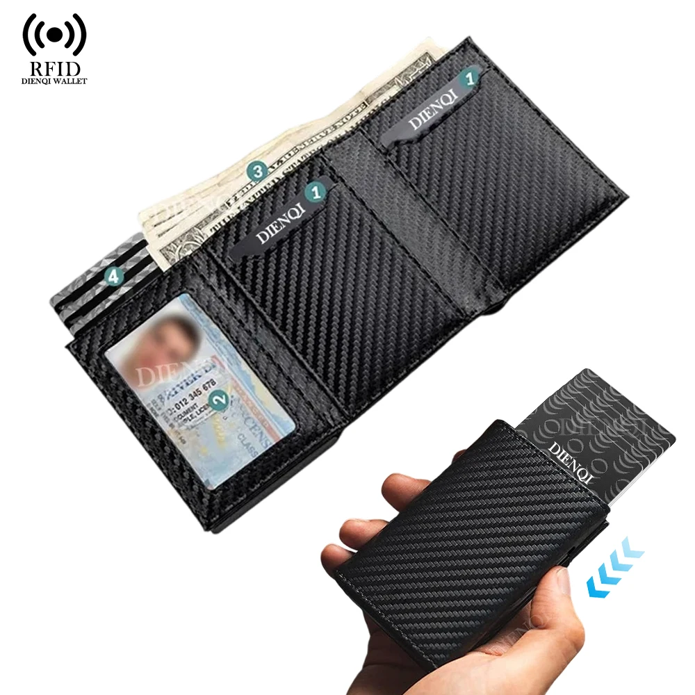 Rfid Blocking Wallet Magnetic Pop Up Metal Case Credit Card Holder Small Cardholder Trifold Smart Wallets for Men Cartera Hombre
Rfid Blocking Wallet Magnetic Pop Up Metal Case Credit Card Holder Small Cardholder Trifold Smart Wallets for Men Cartera Hombre