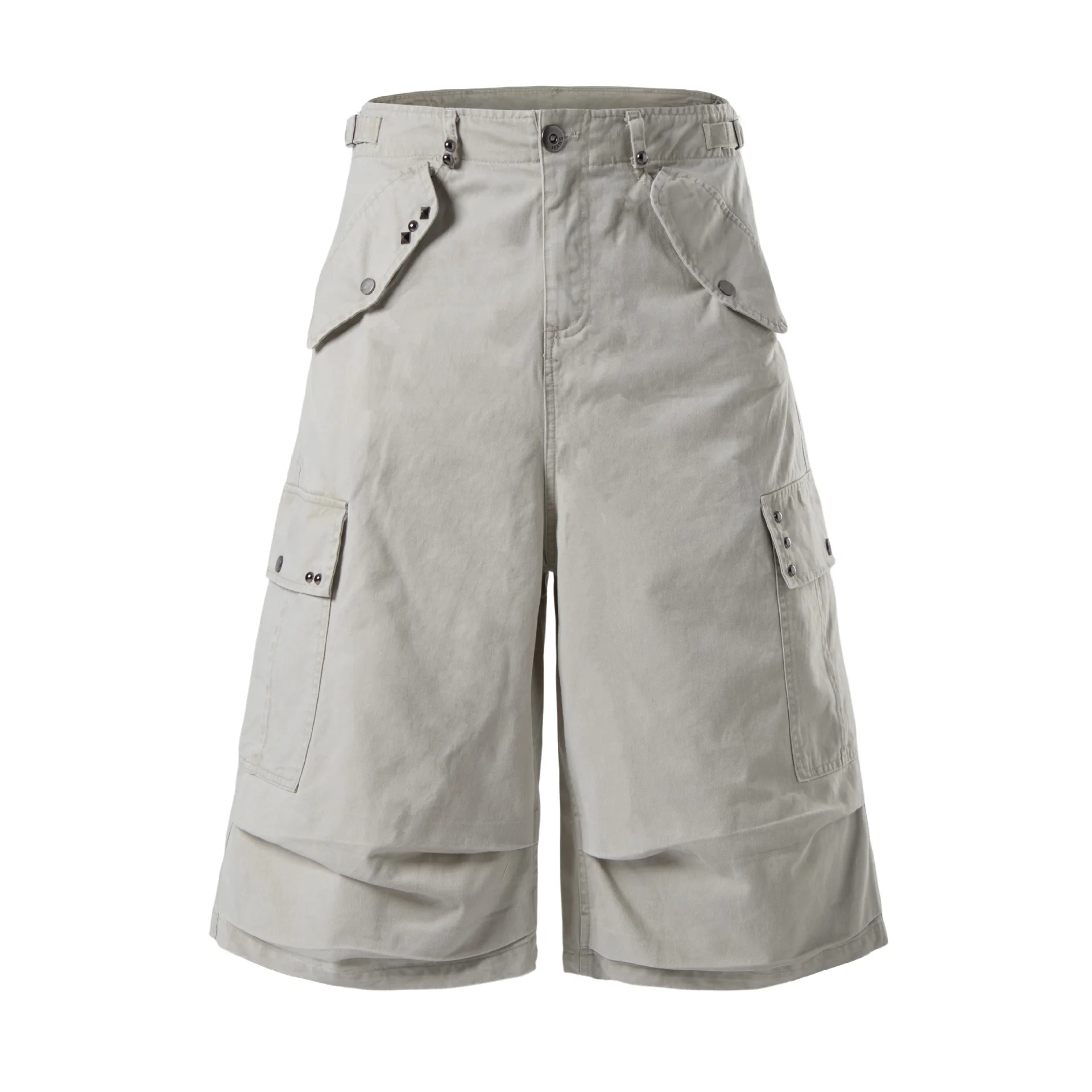 American Style Retro Fashionable Simple Cargo Pants For Man All-Match Big Pockets Rivet Design Loose Pleated Wide Leg Shorts
American Style Retro Fashionable Simple Cargo Pants For Man All-Match Big Pockets Rivet Design Loose Pleated Wide Leg Shorts