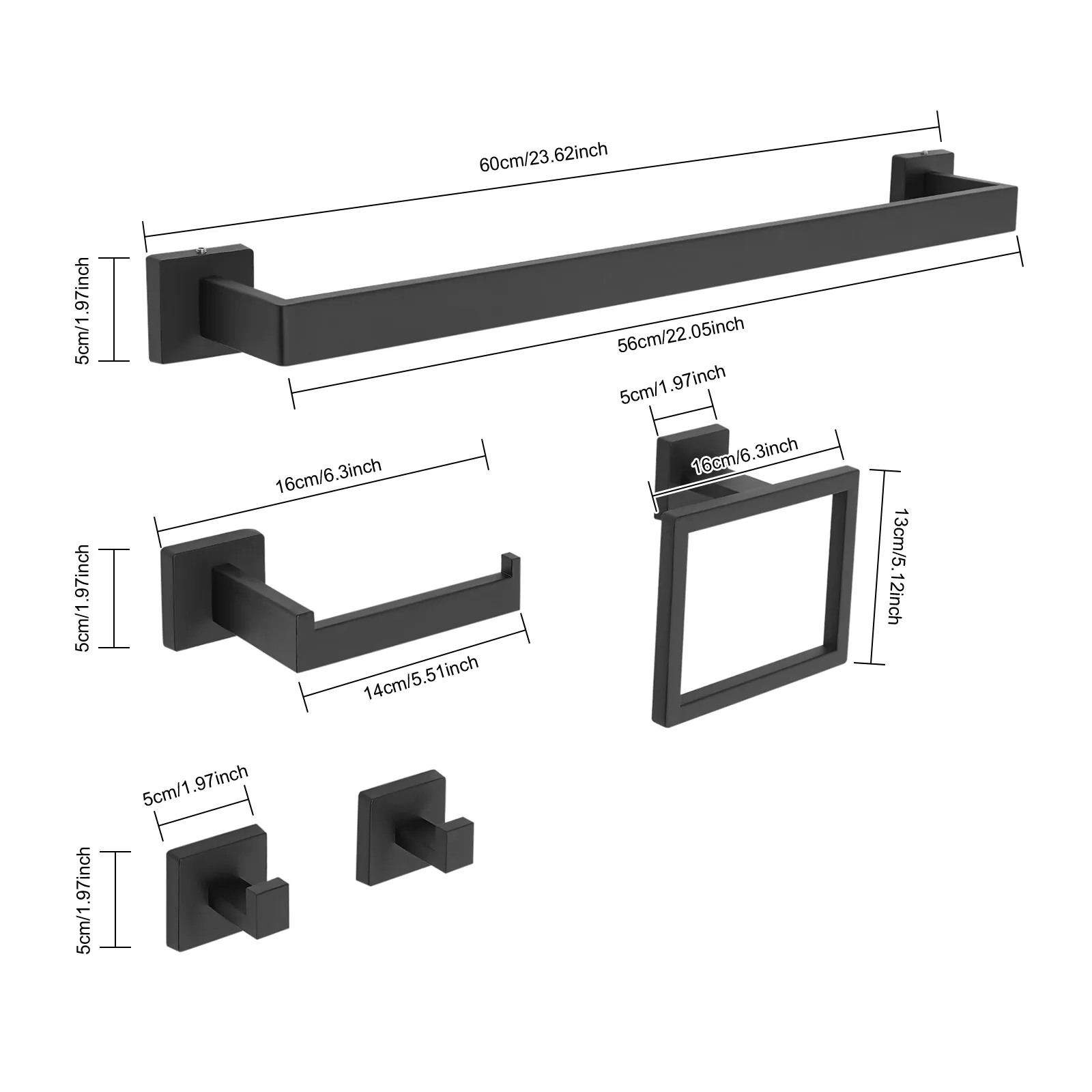 Black Bathroom Towel Bar Set, Towel Bar Set, Wall Mounted Towel Bar Set for The Bathroom, Kitchen, Bedroom, and Laundry Room
Black Bathroom Towel Bar Set, Towel Bar Set, Wall Mounted Towel Bar Set for The Bathroom, Kitchen, Bedroom, and Laundry Room