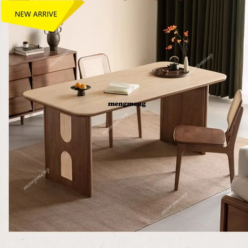 M138 Solid wood dining table restaurant black walnut rock slab dining table household dining table and chair combination
M138 Solid wood dining table restaurant black walnut rock slab dining table household dining table and chair combination