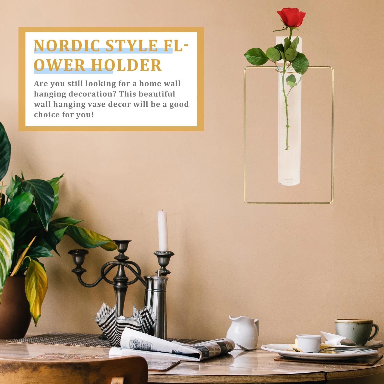 2Pcs Nordic Style Water Propagation Wall Vase Golden Hanging Flowerpot Punch- Wall Decoration Hook Golden Flower Holder
2Pcs Nordic Style Water Propagation Wall Vase Golden Hanging Flowerpot Punch- Wall Decoration Hook Golden Flower Holder