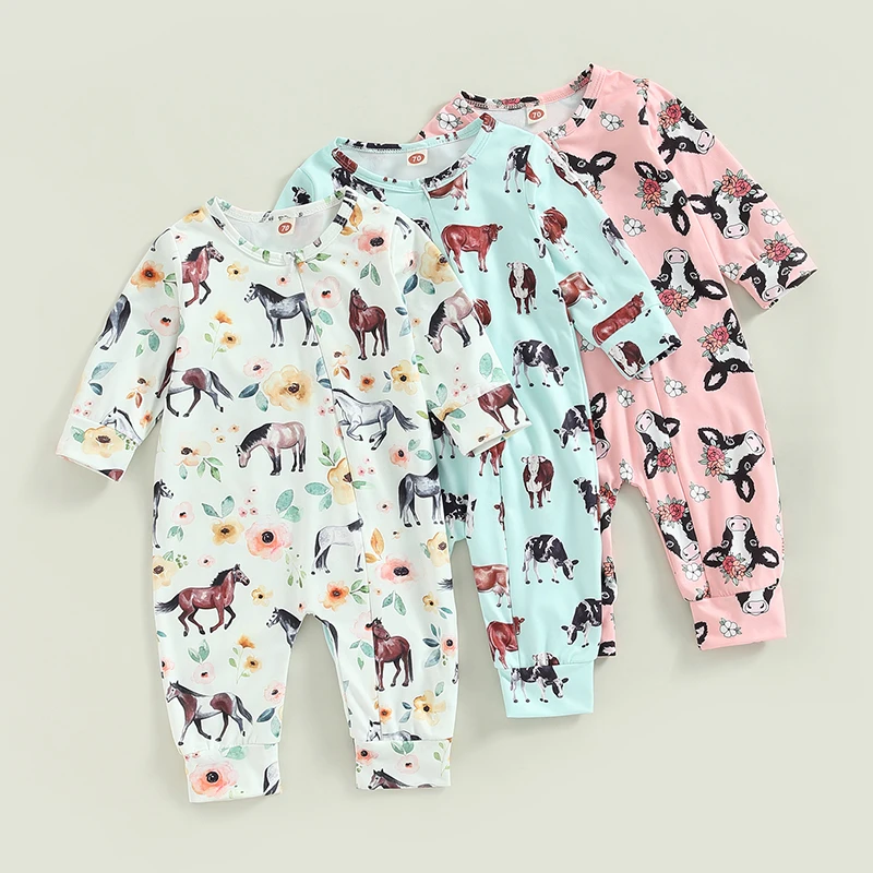 2022-12-07 Lioraitiin 0-18M Infant Baby Girls Boys Romper Horse Floral Print Long Sleeve Newborn Crew Neck Zipper Jumpsuits
2022-12-07 Lioraitiin 0-18M Infant Baby Girls Boys Romper Horse Floral Print Long Sleeve Newborn Crew Neck Zipper Jumpsuits