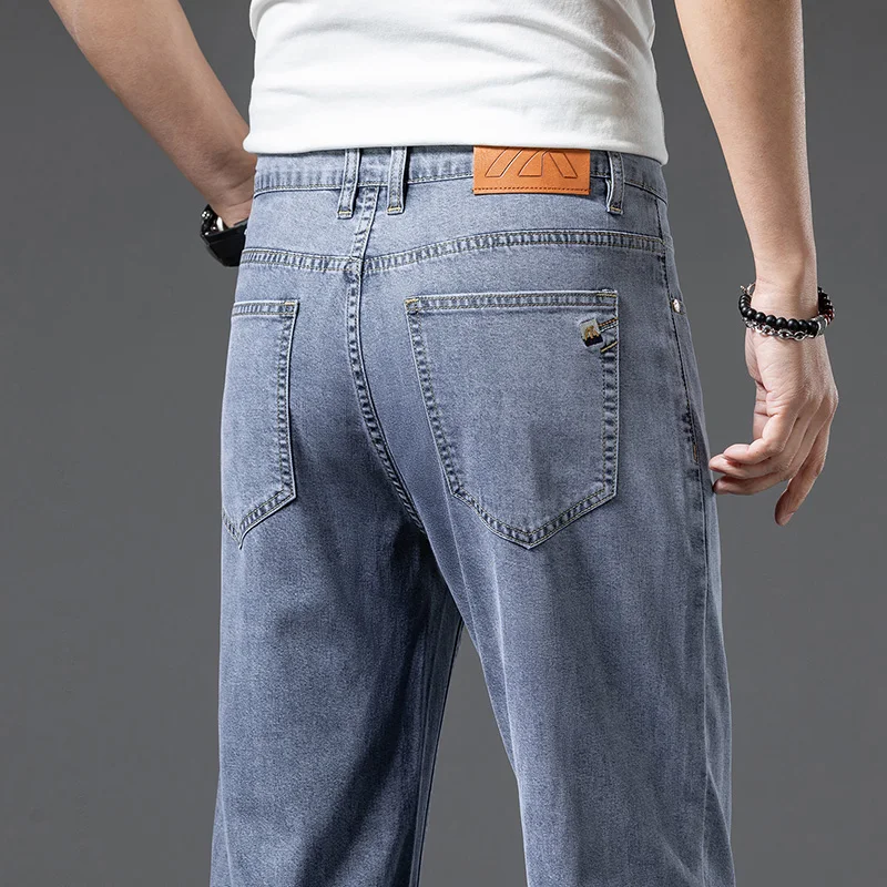 Lyocell Ultra-thin Jeans for Men Soft Breathable Straight Stretch Trousers Fashion Casual Brand Male Clothes Denim Pants
Lyocell Ultra-thin Jeans for Men Soft Breathable Straight Stretch Trousers Fashion Casual Brand Male Clothes Denim Pants