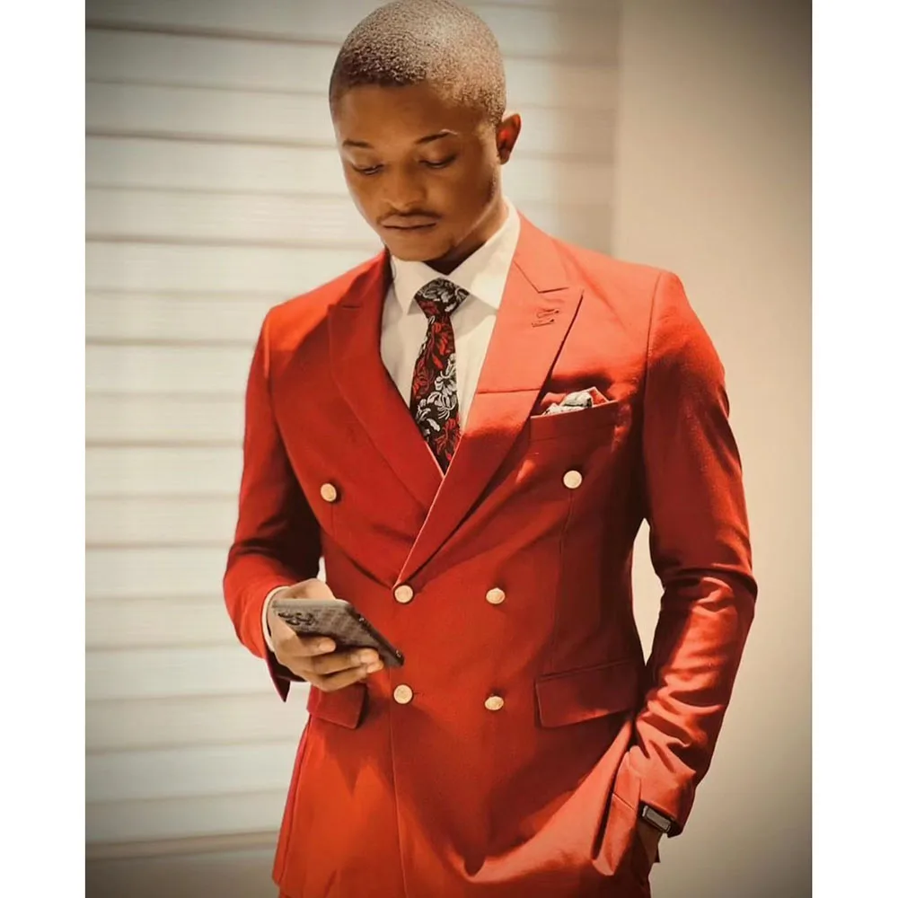 2023 New Orange Peaked Lapel Suits For Men Business Casual Formal Costume Homme Double Breasted Slim Fit 2 Pcs Set Jacket Pants
2023 New Orange Peaked Lapel Suits For Men Business Casual Formal Costume Homme Double Breasted Slim Fit 2 Pcs Set Jacket Pants