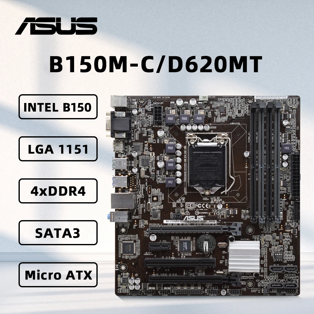 Материнская плата ASUS B150M-C/D620MT с поддержкой i7-7700K i7-6700K i5-7600K i5-6600K 6500 i3-7350K Процессор 4×DDR4 64 ГБ HDMI PCIe 3.0 mATX
Материнская плата ASUS B150M-C/D620MT с поддержкой i7-7700K i7-6700K i5-7600K i5-6600K 6500 i3-7350K Процессор 4×DDR4 64 ГБ HDMI PCIe 3.0 mATX