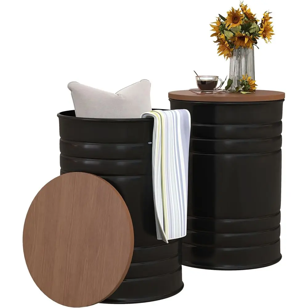 Nesting End Table Set o 2, Round Storage Ottoman Stool with Removable Wood Lid, Metal e & Hidden Space, armhouse Side Table or L
Nesting End Table Set o 2, Round Storage Ottoman Stool with Removable Wood Lid, Metal e & Hidden Space, armhouse Side Table or L