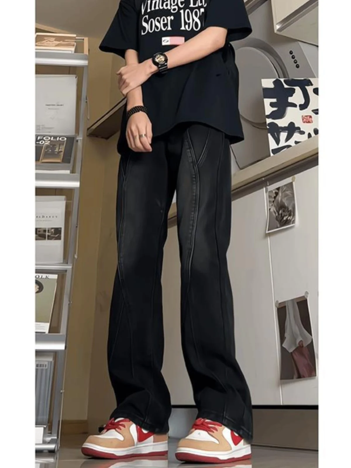 Джинсы в стиле американской уличной моды, унисекс, зауженные, прямые, рабочие, с легким расклешением, длиной в пол
Джинсы в стиле американской уличной моды, унисекс, зауженные, прямые, рабочие, с легким расклешением, длиной в пол