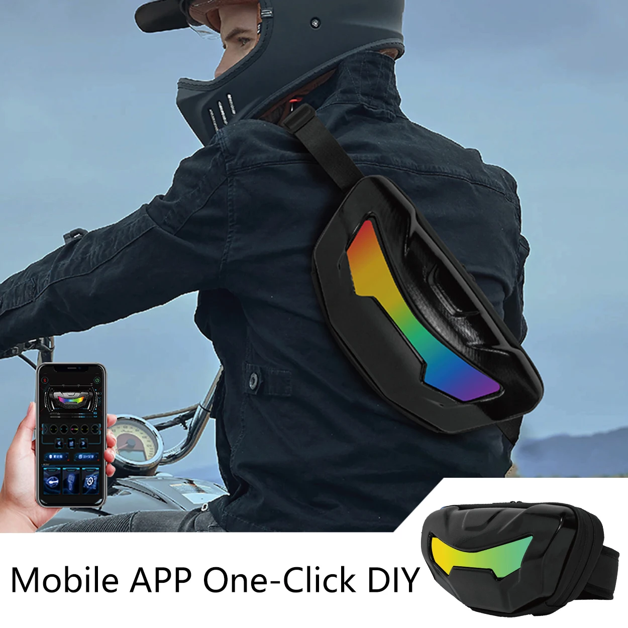 LOY Moto Pocket LED Backpack Smart Display Backpack Motorcycle Riding Shoulder Bag DIY Patterns Eye Luminous Women's Saddle Bags
LOY Moto Pocket LED Backpack Smart Display Backpack Motorcycle Riding Shoulder Bag DIY Patterns Eye Luminous Women's Saddle Bags