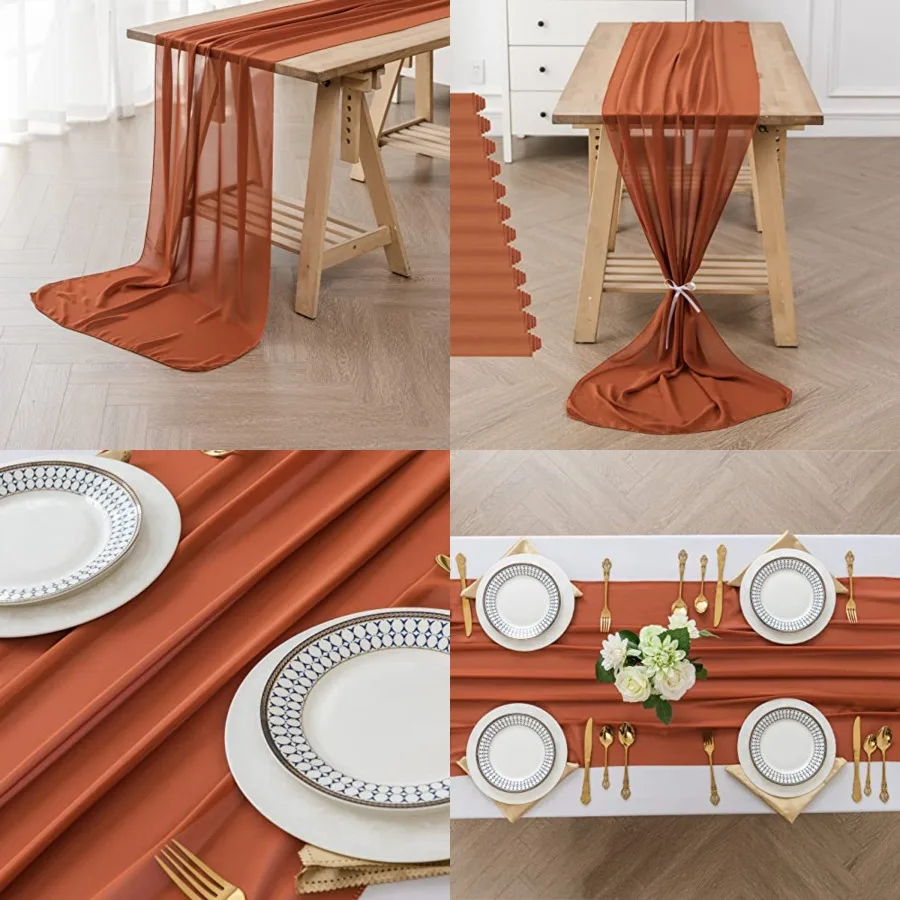 12Pack 10Feet Chiffon Table Runner 29x120 Inch Sheer Romantic Table Runner for Wedding Birthday Party Bridal Shower Outdoor Dec
12Pack 10Feet Chiffon Table Runner 29x120 Inch Sheer Romantic Table Runner for Wedding Birthday Party Bridal Shower Outdoor Dec