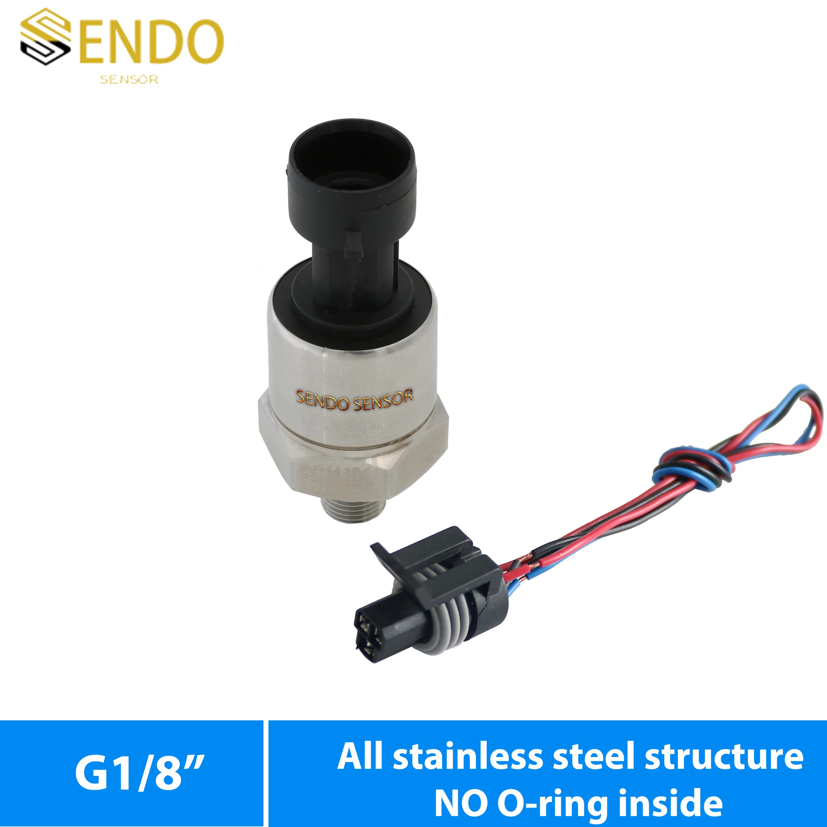 Sensor pressure full weld G1 8 thread 0.5 to 4.5V 1 5V 0 5V 300psi 100 psig 40bar 10 bar 1.6mpa gauge IP65 AISI 316L diahpragm
Sensor pressure full weld G1 8 thread 0.5 to 4.5V 1 5V 0 5V 300psi 100 psig 40bar 10 bar 1.6mpa gauge IP65 AISI 316L diahpragm