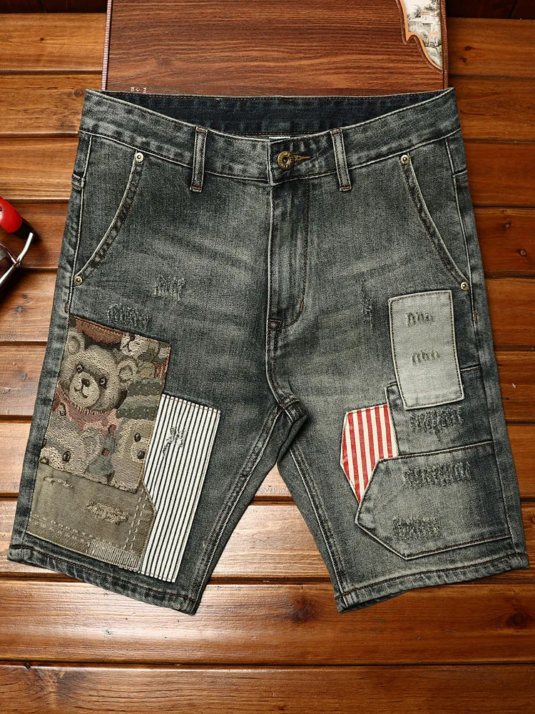 2024summer high-end patch embroidery denim shorts for men stretch fashion slim-fit trendy Korean casual cropped pants
2024summer high-end patch embroidery denim shorts for men stretch fashion slim-fit trendy Korean casual cropped pants