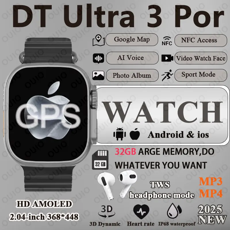 2025 Новые GPS-карты 32G Большой альбом памяти Смарт-часы AMOLED-экран NFC Спорт Фитнес Водонепроницаемые Bluetooth-вызовы Мужские умные часы
2025 Новые GPS-карты 32G Большой альбом памяти Смарт-часы AMOLED-экран NFC Спорт Фитнес Водонепроницаемые Bluetooth-вызовы Мужские умные часы