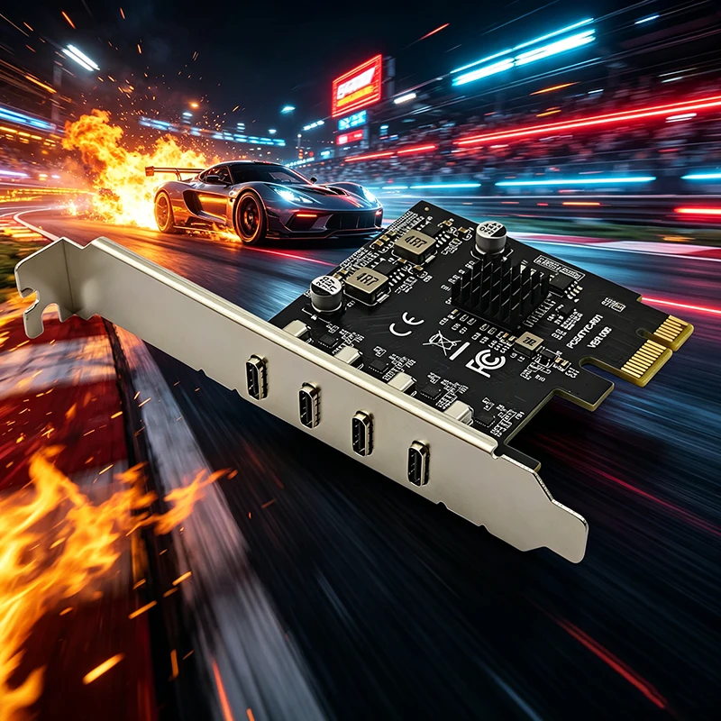 NEW PCI-E X1 to 4 Port USB-C 3.2 Gen 1 5Gbps PCI Express Expansion Card High Speed External Type-C Adapter for Desktop PC Gaming
NEW PCI-E X1 to 4 Port USB-C 3.2 Gen 1 5Gbps PCI Express Expansion Card High Speed External Type-C Adapter for Desktop PC Gaming
