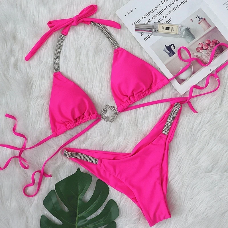 Luxurious Rhinestone Bikini Bottom with Drawstring Swimsuit In Stock
Luxurious Rhinestone Bikini Bottom with Drawstring Swimsuit In Stock