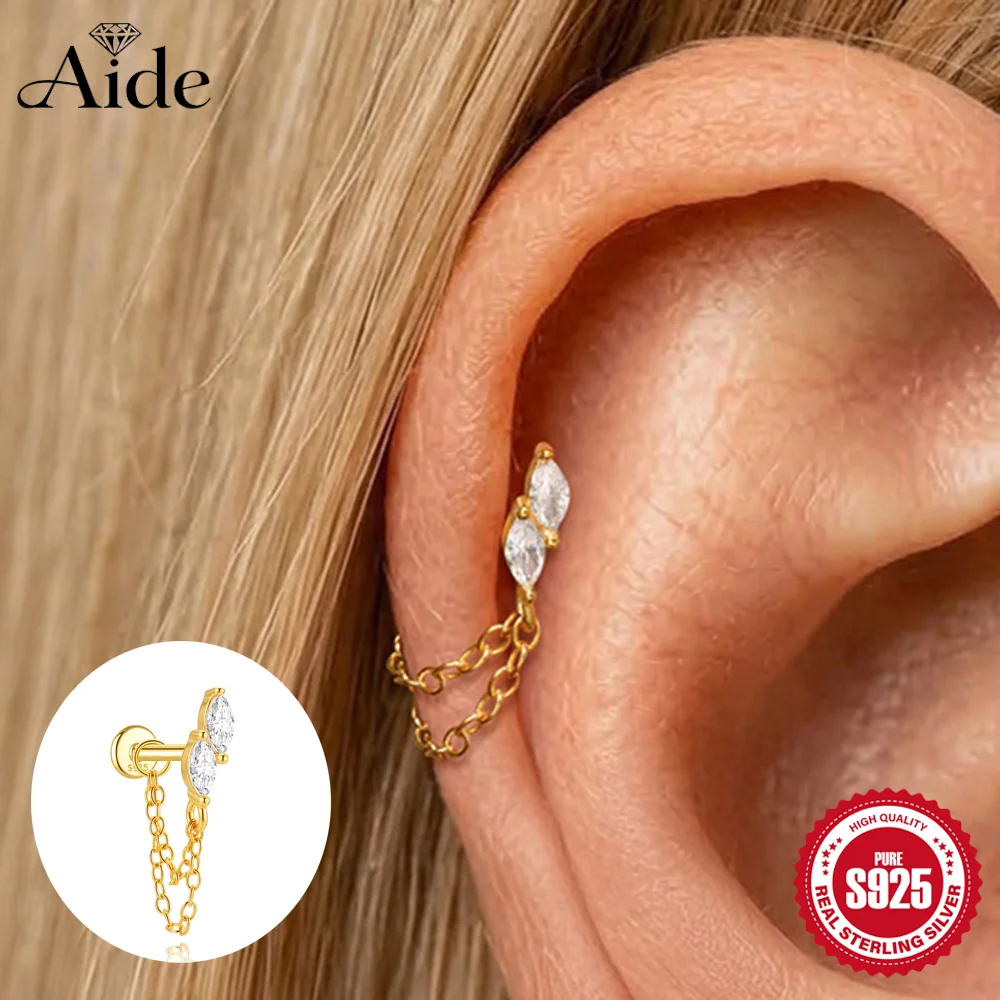 AIDE 925 Sterling Silver Horse Eyes Double Layer Tassel For Women Flat Back Cartilage Piercing Ear Bone Earrings Fine Jewelry
AIDE 925 Sterling Silver Horse Eyes Double Layer Tassel For Women Flat Back Cartilage Piercing Ear Bone Earrings Fine Jewelry