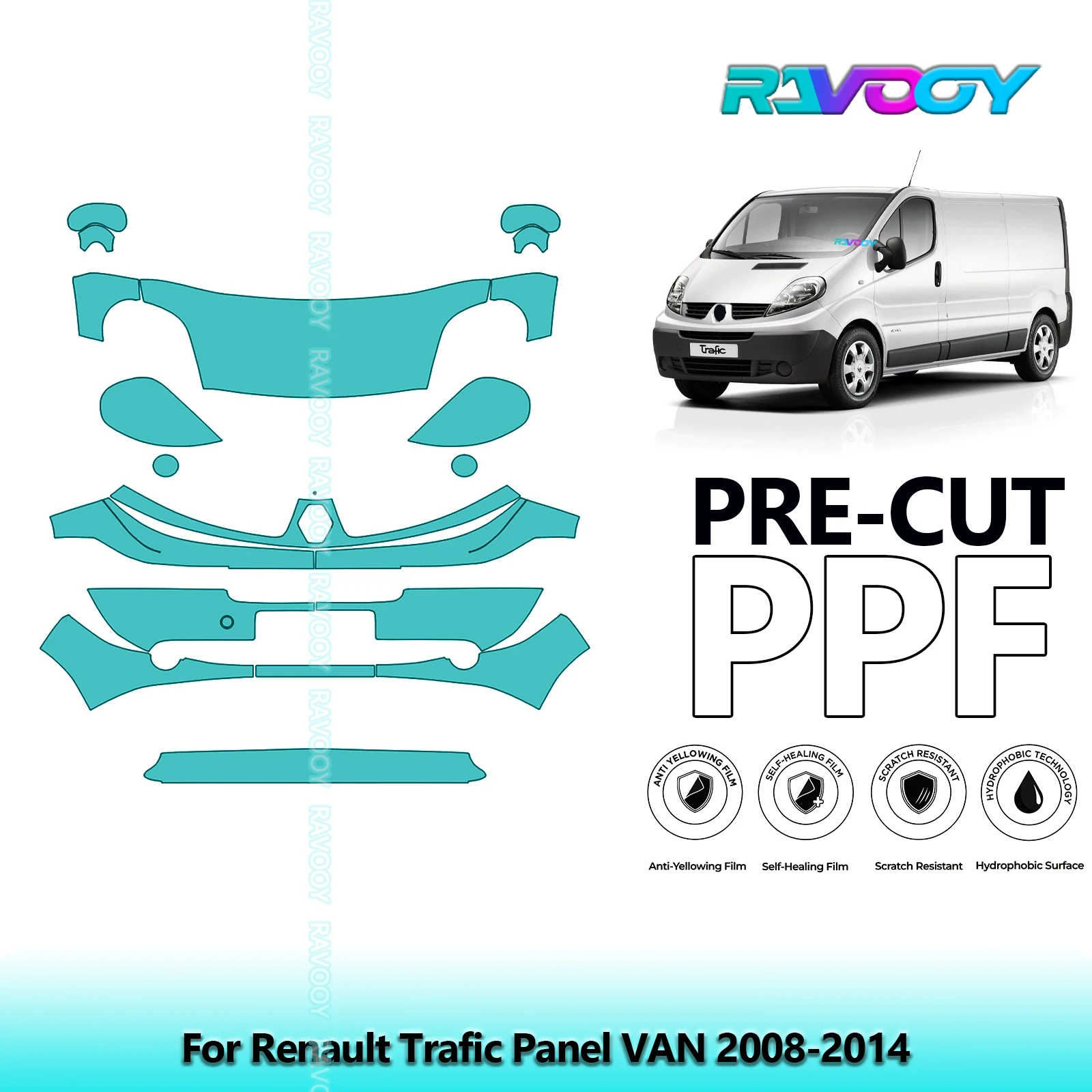 Car Front Kit Clear Bra Precut PPF Paint Protection Film For Renault Trafic Panel VAN 2008-2014
Car Front Kit Clear Bra Precut PPF Paint Protection Film For Renault Trafic Panel VAN 2008-2014