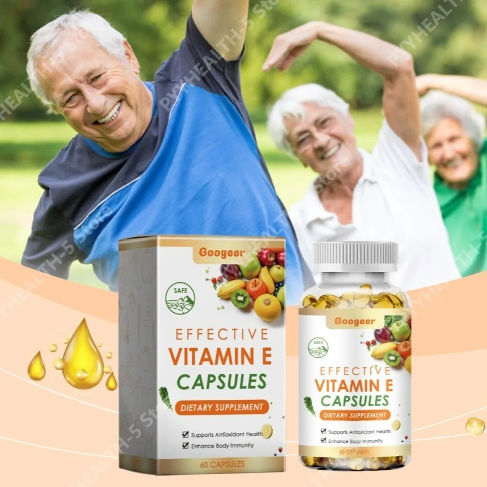 Googeer Efficient Vitamin E Capsules Dietary Supplement with Vitamin D Support Antioxidant Immune Health 60 Capsules
Googeer Efficient Vitamin E Capsules Dietary Supplement with Vitamin D Support Antioxidant Immune Health 60 Capsules