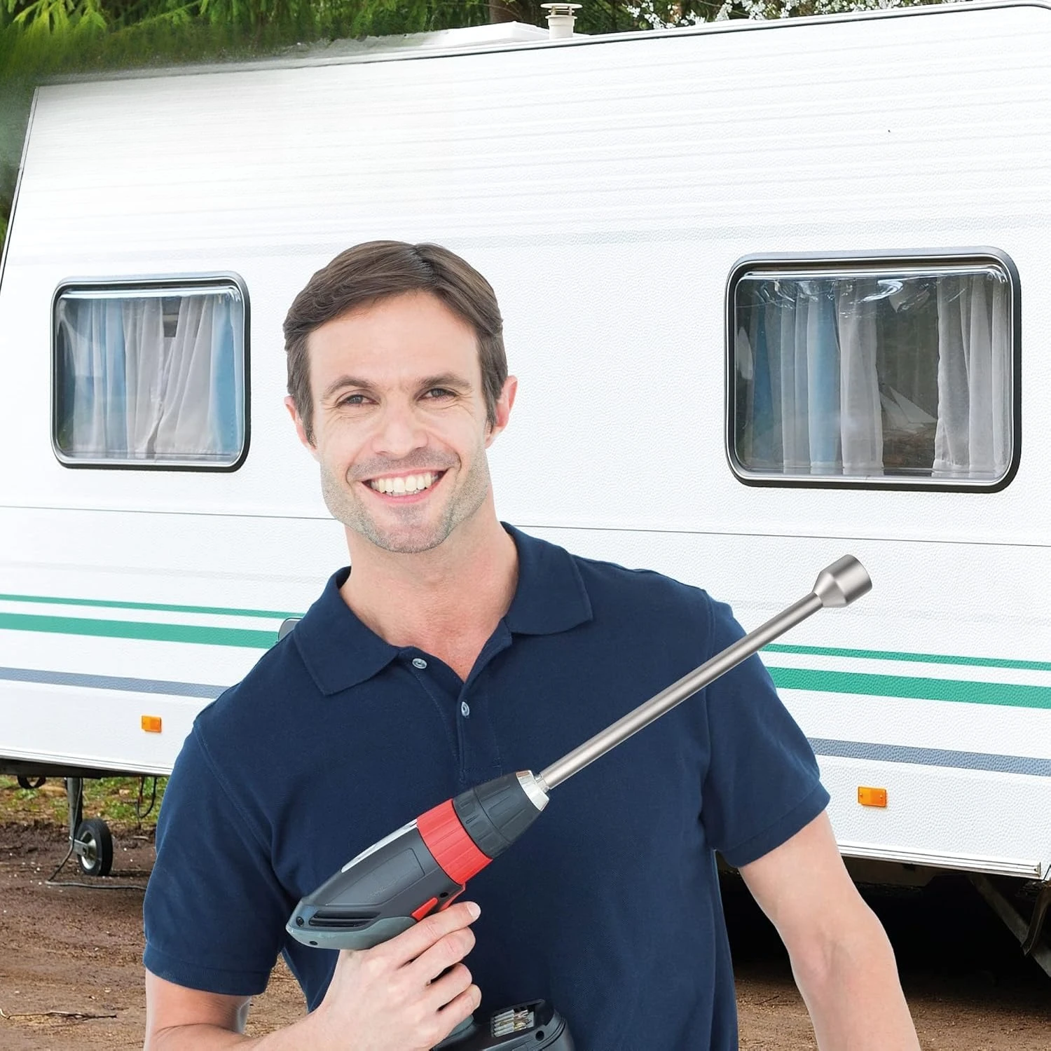 19mm Caravan Stand Jack Extension Socket Adapter with 30cm Corner Steady Jack Leg Winder Drill Adaptor and 19mm Socket
19mm Caravan Stand Jack Extension Socket Adapter with 30cm Corner Steady Jack Leg Winder Drill Adaptor and 19mm Socket