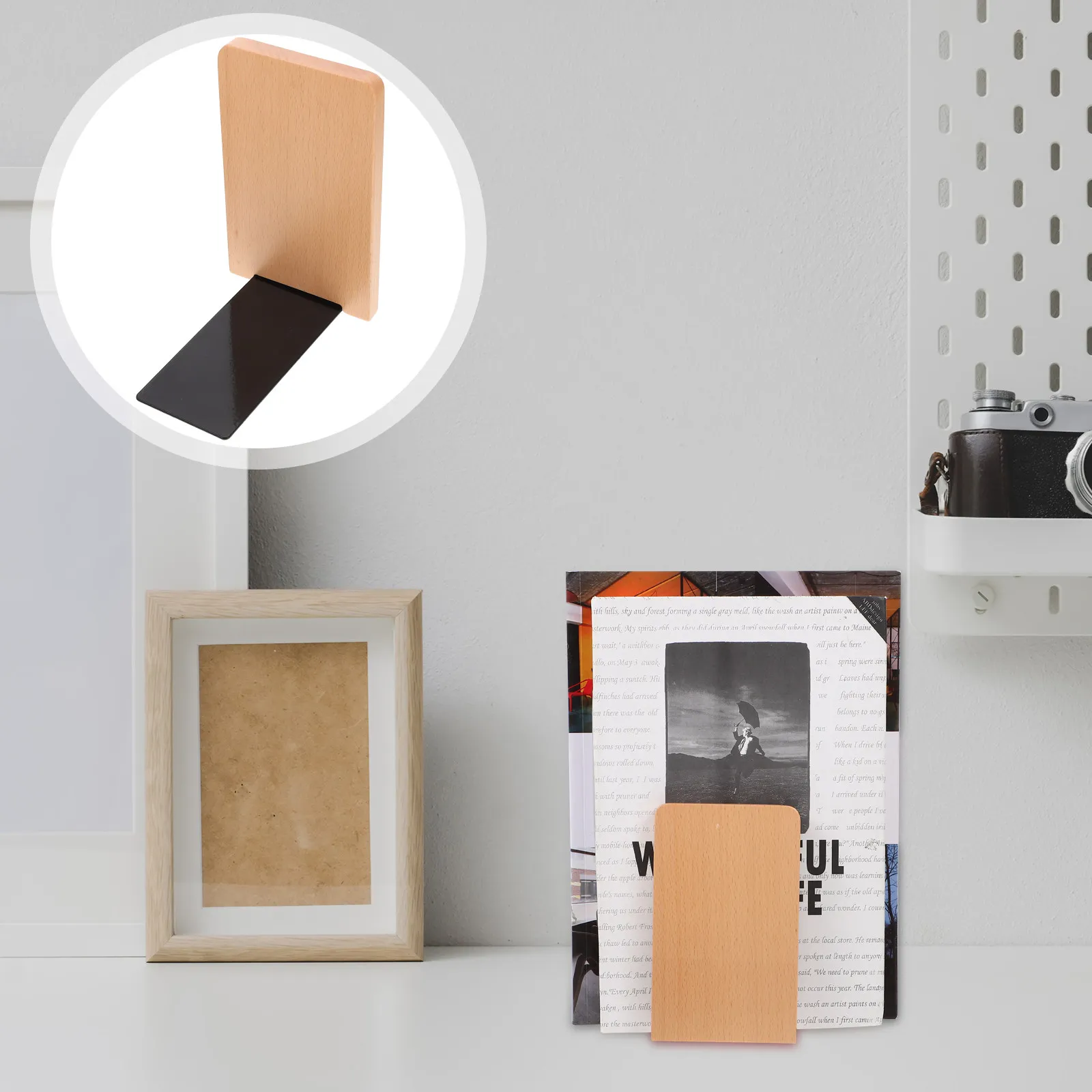 Wooden Bookend Simple Style Strong Iron Wood Material Thickened Book Stand for Home Office Desktop Organization Storage
Wooden Bookend Simple Style Strong Iron Wood Material Thickened Book Stand for Home Office Desktop Organization Storage