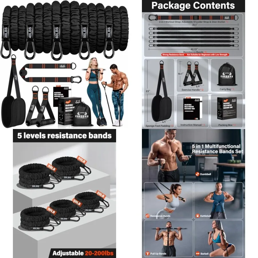 Resistance Bands, Exercise Bands, Resistance Bands for Working Out, Pull Up Assistance Bands, Work Out Bands with Handles for M
Resistance Bands, Exercise Bands, Resistance Bands for Working Out, Pull Up Assistance Bands, Work Out Bands with Handles for M
