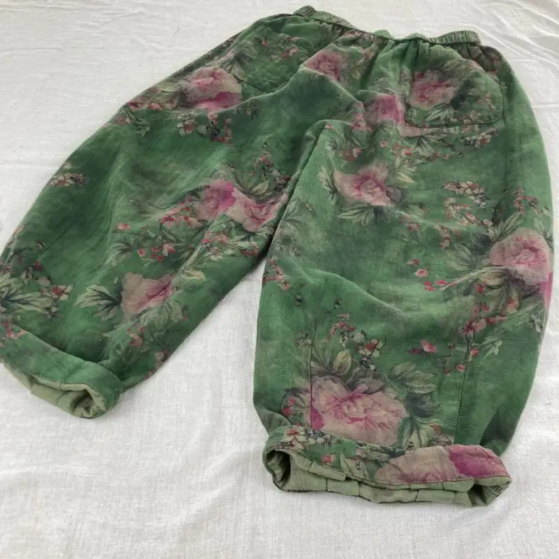 New Arrival 2025 Spring Summer Women Elastic Waist Loose Ankle-length Pants Vintage Print Cotton Linen Harem Pants High Quality
New Arrival 2025 Spring Summer Women Elastic Waist Loose Ankle-length Pants Vintage Print Cotton Linen Harem Pants High Quality