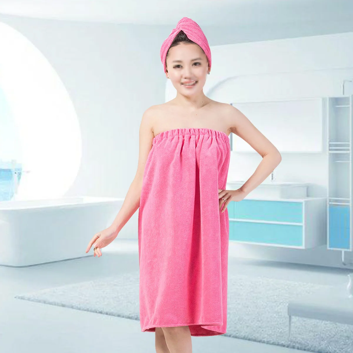 Microfiber Hair Wrap Bath Towel Set 140x70cm Fast Absorbing Soft Non-Irritating Skin Shower Cap with Touch Fastener Rosy
Microfiber Hair Wrap Bath Towel Set 140x70cm Fast Absorbing Soft Non-Irritating Skin Shower Cap with Touch Fastener Rosy