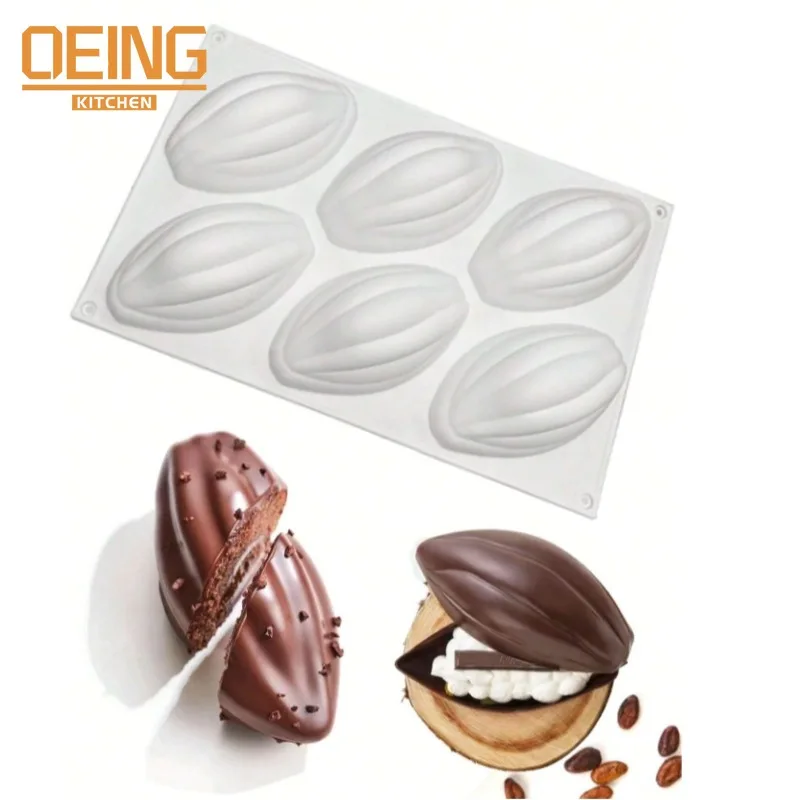 6-Hole Cocoa Bean Silicone Mold Baking Chocolate Dessert Mousse Cake Jelly Afternoon Tea Dessert Bento Baking Decoration Molds
6-Hole Cocoa Bean Silicone Mold Baking Chocolate Dessert Mousse Cake Jelly Afternoon Tea Dessert Bento Baking Decoration Molds