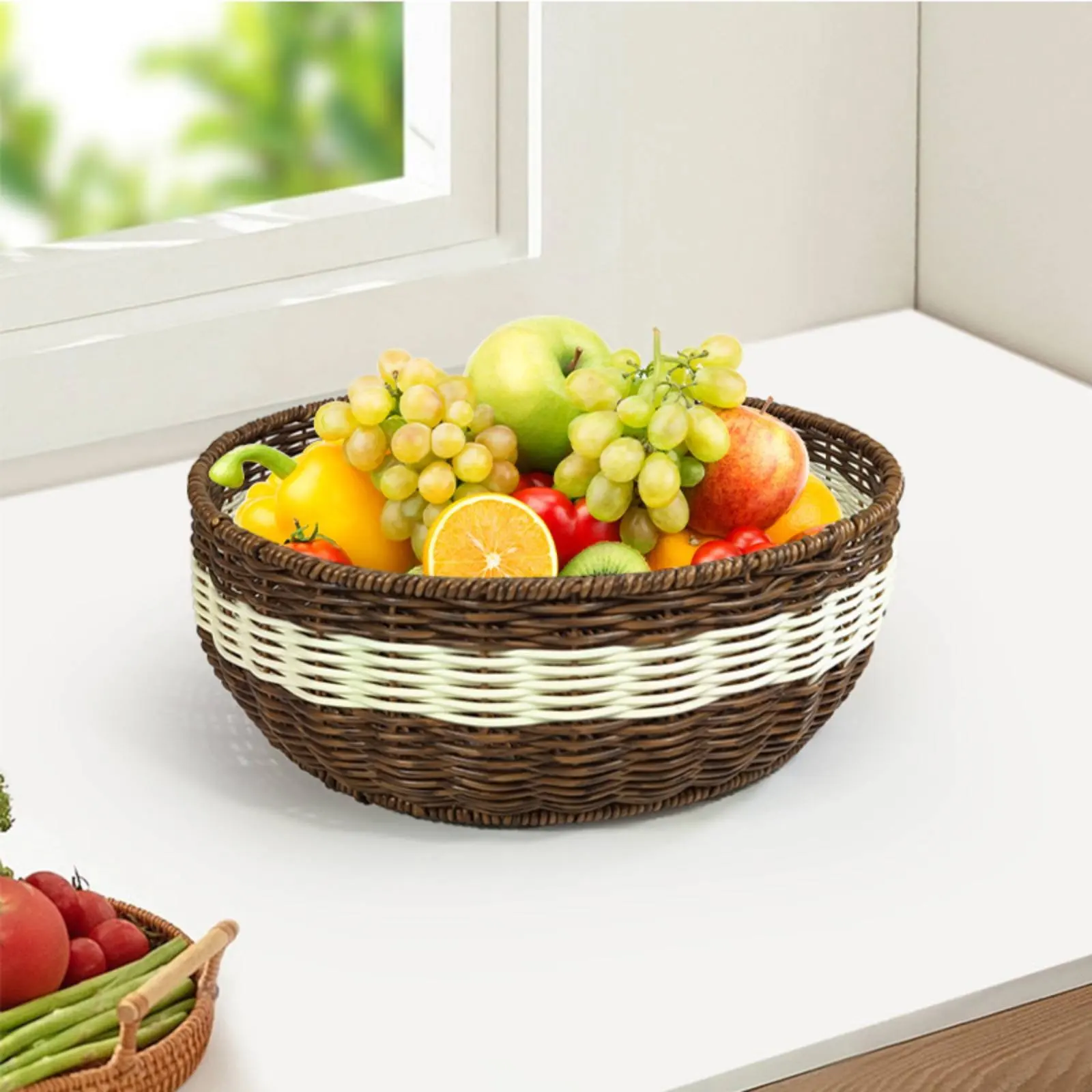 Rattan-Look Fruit Basket Decorative Woven Snack Basket Handmade Look for Living Room
Rattan-Look Fruit Basket Decorative Woven Snack Basket Handmade Look for Living Room