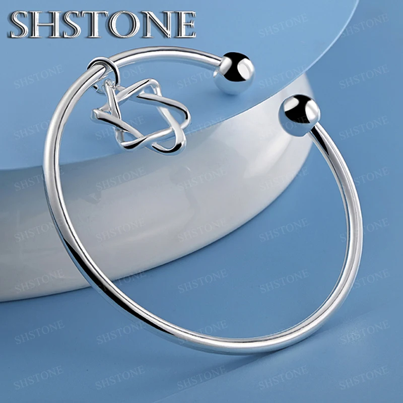 Hot Selling 925 Sterling Silver Hexagonal Small Pendant Opening Bangle For Lady Birthday Gift Holiday Party Jewelry Accessories
Hot Selling 925 Sterling Silver Hexagonal Small Pendant Opening Bangle For Lady Birthday Gift Holiday Party Jewelry Accessories