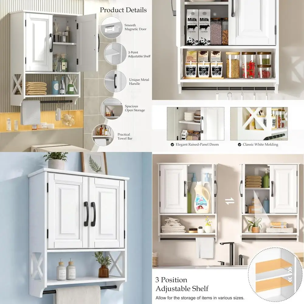 Space-Saving 3-Tier Wall Cabinet with Adjustable Shelf for Bathroom, Kitchen, and Living Room
Space-Saving 3-Tier Wall Cabinet with Adjustable Shelf for Bathroom, Kitchen, and Living Room