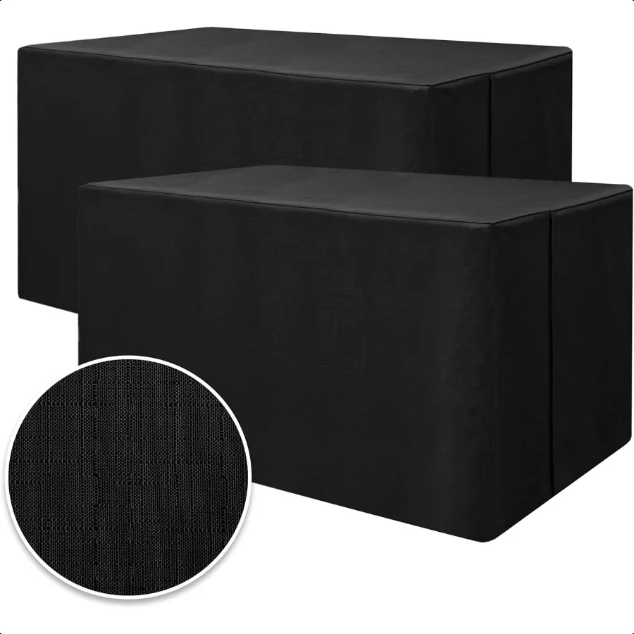 2 Pack Fitted Table Covers Rec 72 x 30 Inch Black Linen Textured Tablecloths for 6 Foot Tables Fabric Tableclothes for Craft Sh
2 Pack Fitted Table Covers Rec 72 x 30 Inch Black Linen Textured Tablecloths for 6 Foot Tables Fabric Tableclothes for Craft Sh