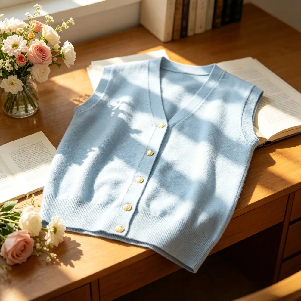 JK School Uniform Solid Color V Neck Knitted Vest, Japanese Sleeveless Gold Buckle Thin Sweater for Student Daily Campus Outfit
JK School Uniform Solid Color V Neck Knitted Vest, Japanese Sleeveless Gold Buckle Thin Sweater for Student Daily Campus Outfit