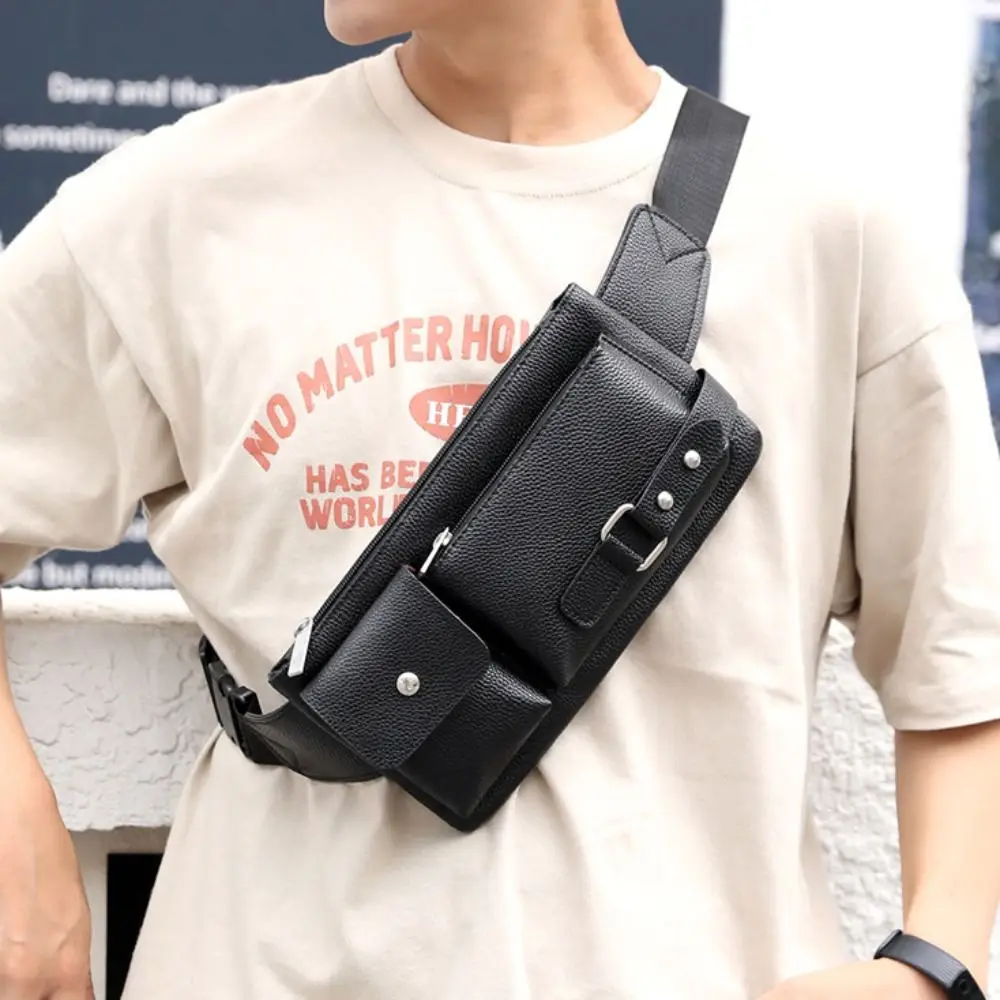 Large-capacity Man's Leather Waist Bag Waterproof Single Shoulder Multi Pocket Fanny Pack Korean Style Adjustable Belt Strap
Large-capacity Man's Leather Waist Bag Waterproof Single Shoulder Multi Pocket Fanny Pack Korean Style Adjustable Belt Strap