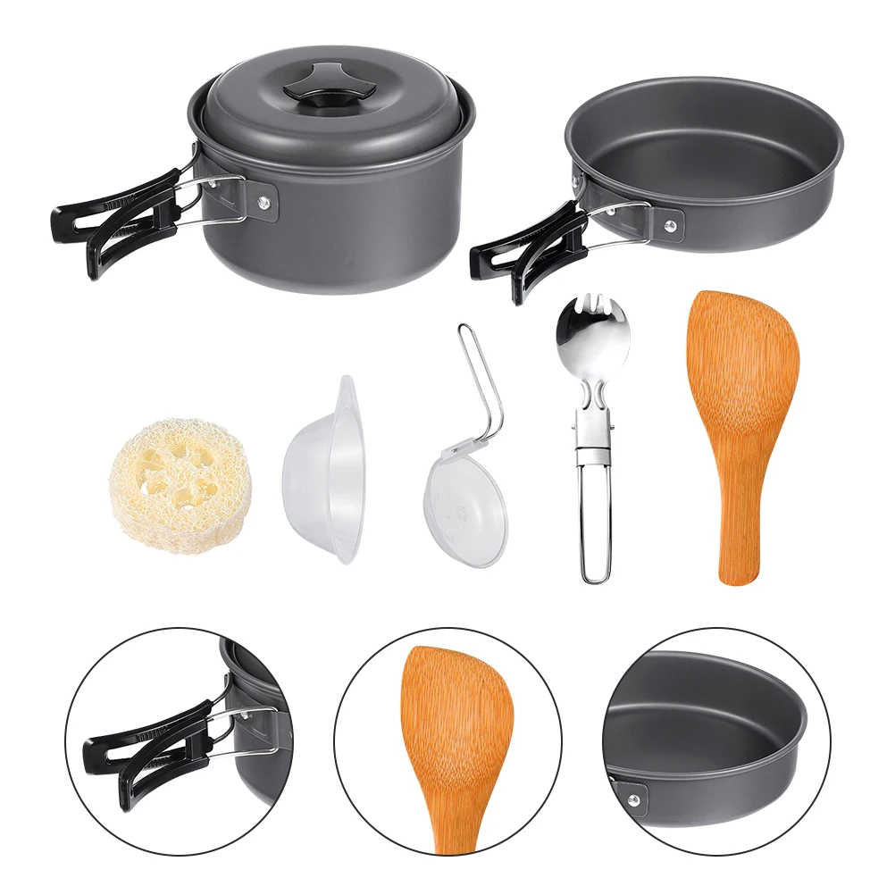 1 Set Outdoor Cookware Camping Pot Kit Lightweight Hiking Picnic Pan Easy Clean 1-2 Person Cooking Utensils For Bbq Climbing
1 Set Outdoor Cookware Camping Pot Kit Lightweight Hiking Picnic Pan Easy Clean 1-2 Person Cooking Utensils For Bbq Climbing
