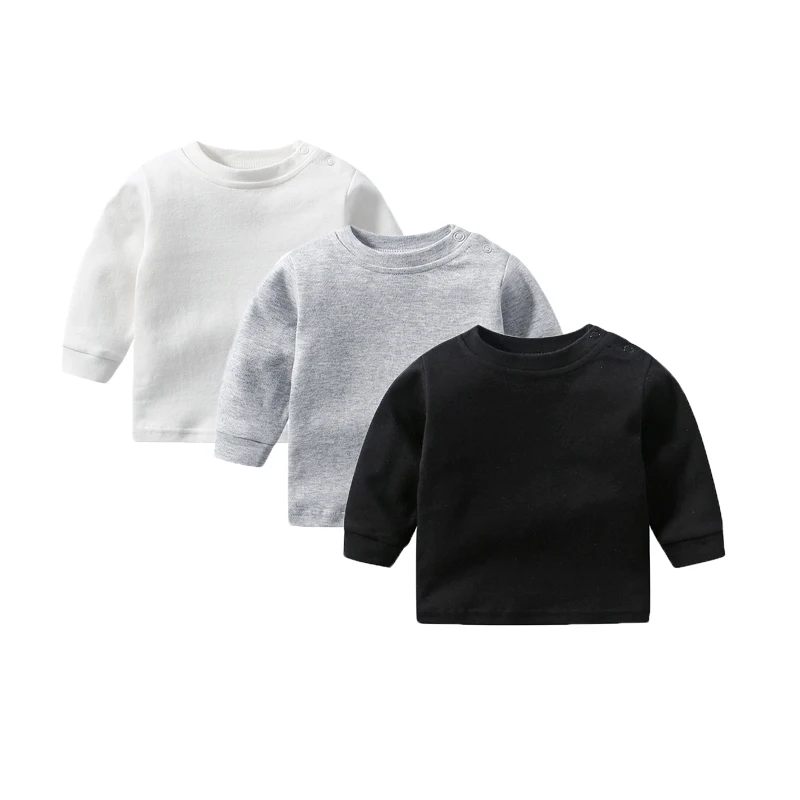 3Pcs Newborn Baby Clothing Boys Girls T-shirt 100% Cotton Solid Color Long Sleeves Round Neck Tees Infant Outfits 0-24 Months
3Pcs Newborn Baby Clothing Boys Girls T-shirt 100% Cotton Solid Color Long Sleeves Round Neck Tees Infant Outfits 0-24 Months