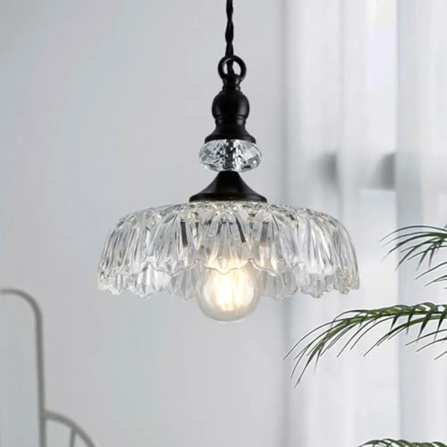 Vintage Glass Pendant Light Fixture Black Modern Adjustable Chandelier Hanging Light for Farmhouse Dining Room Kitchen Bedroom
Vintage Glass Pendant Light Fixture Black Modern Adjustable Chandelier Hanging Light for Farmhouse Dining Room Kitchen Bedroom