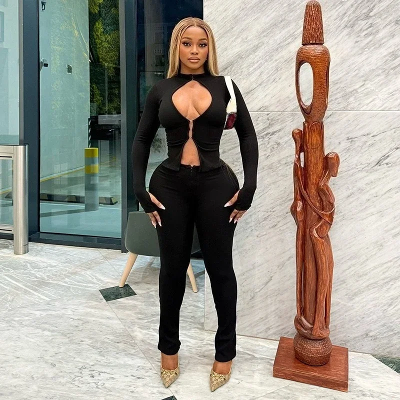 Doyerl Solid Two Piece Set Women Tracksuit Sports Club Wear Long Sleeve Hollow Out Top and Pencil Pants Matching Sets Outfits
Doyerl Solid Two Piece Set Women Tracksuit Sports Club Wear Long Sleeve Hollow Out Top and Pencil Pants Matching Sets Outfits