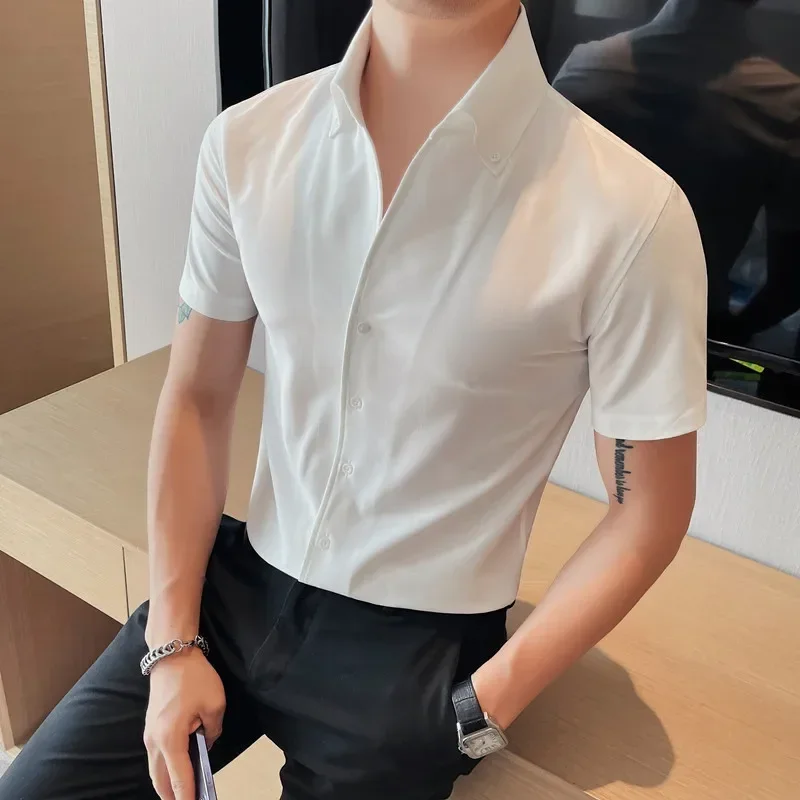 2023 Summer High Quality New Arrival Fashion Male Young Formal Casual Men's Shirt Short Sleeve High Elasticity Social Blouse
2023 Summer High Quality New Arrival Fashion Male Young Formal Casual Men's Shirt Short Sleeve High Elasticity Social Blouse