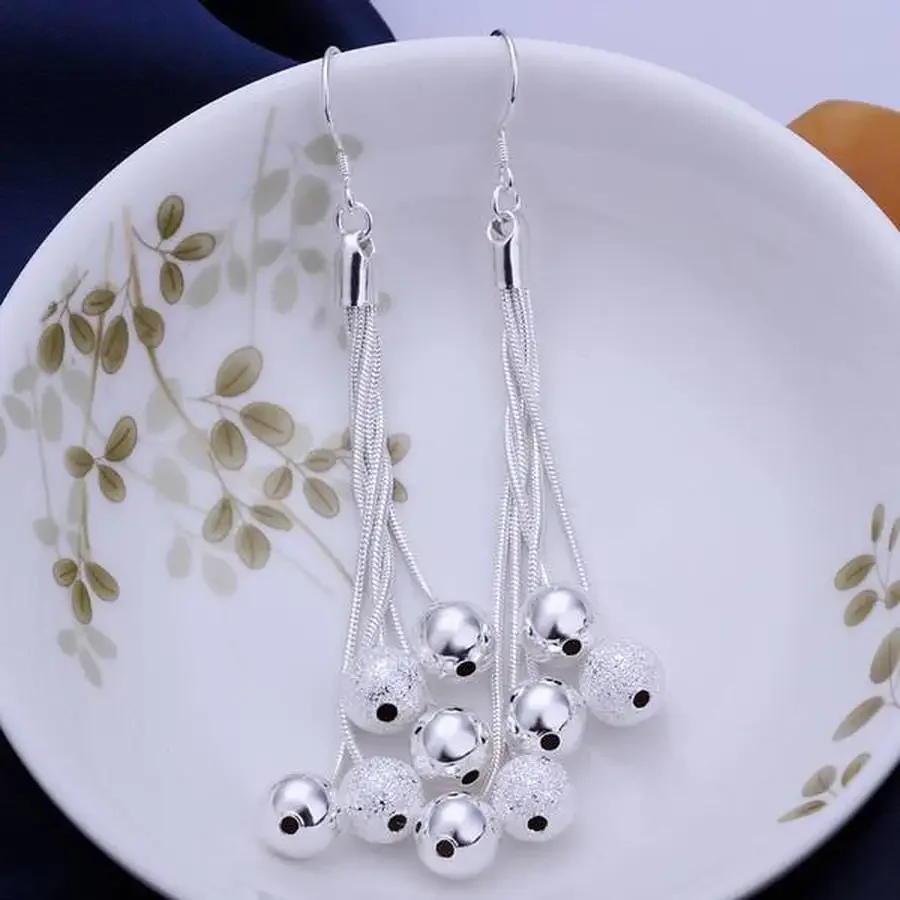 925 Sterling Silver Earring Jewelry Wedding Trendy Fashion Bohemian for Women Elegant Nice Charms Long Hook Party Gifts
925 Sterling Silver Earring Jewelry Wedding Trendy Fashion Bohemian for Women Elegant Nice Charms Long Hook Party Gifts