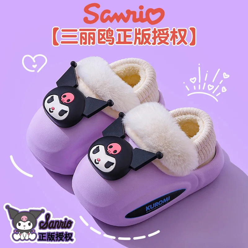 Sanrio зимние детские хлопковые тапочки Kuromi Kawaii Girls Eva, непромокаемая теплая бархатная хлопковая обувь со съемным каблуком
Sanrio зимние детские хлопковые тапочки Kuromi Kawaii Girls Eva, непромокаемая теплая бархатная хлопковая обувь со съемным каблуком
