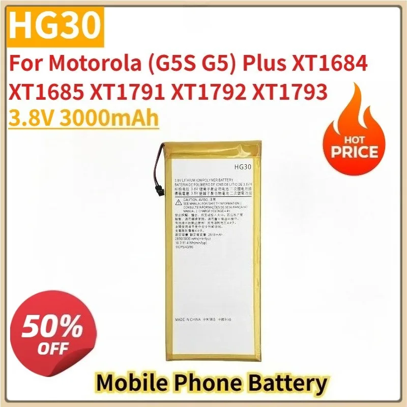 Новый сменный аккумулятор для мобильного телефона HG30 HG40 для Motorola (G5S G5) Plus XT1684 XT1685 XT1791 XT1792 XT1793 XT1794 XT1795
Новый сменный аккумулятор для мобильного телефона HG30 HG40 для Motorola (G5S G5) Plus XT1684 XT1685 XT1791 XT1792 XT1793 XT1794 XT1795