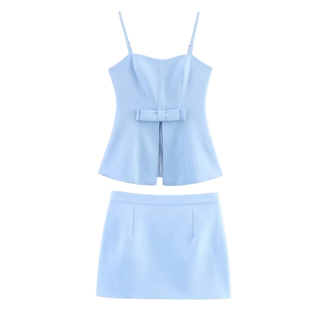 UNIZERA women's suspender strapless top with zipper decoration short skirt for spring and summer casual women's wear
UNIZERA women's suspender strapless top with zipper decoration short skirt for spring and summer casual women's wear