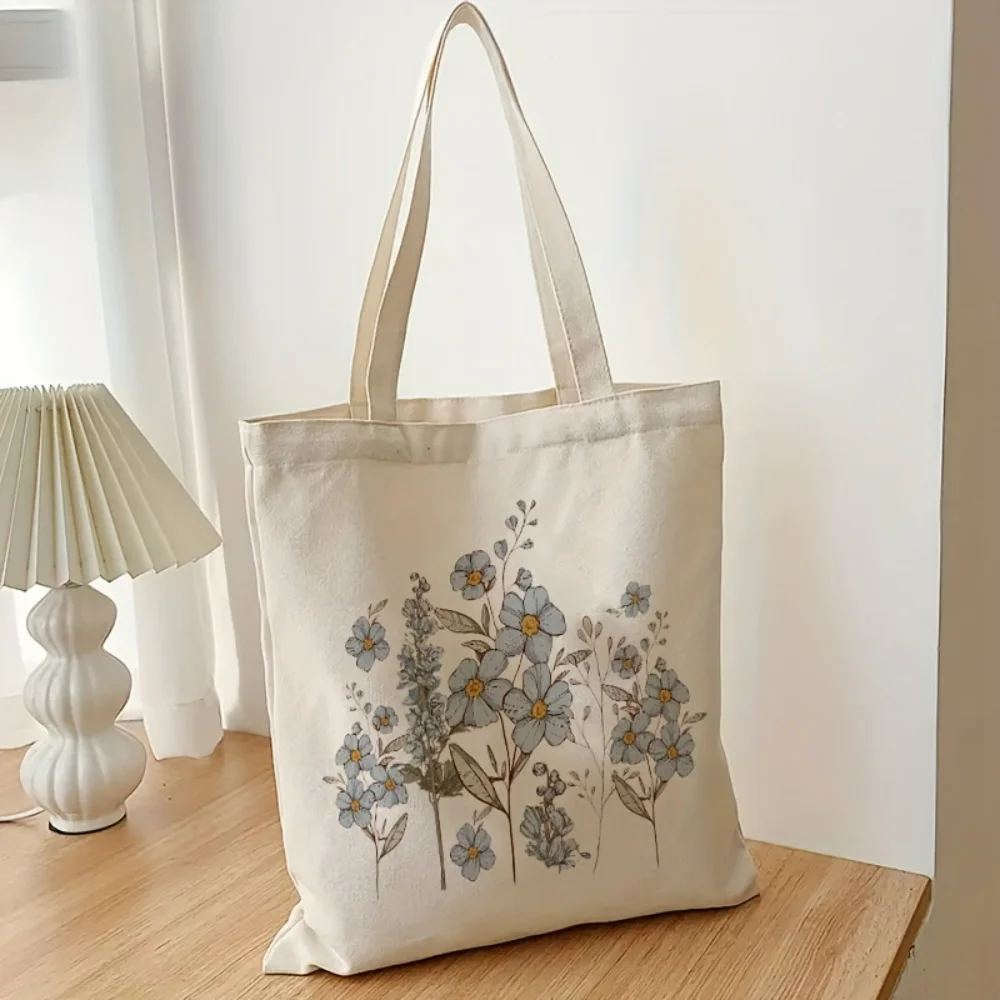 Floral Pattern Canvas Shopper Bag, Simple Design Portable Shoulder Fashion Large Capacity Tote Bag
Floral Pattern Canvas Shopper Bag, Simple Design Portable Shoulder Fashion Large Capacity Tote Bag