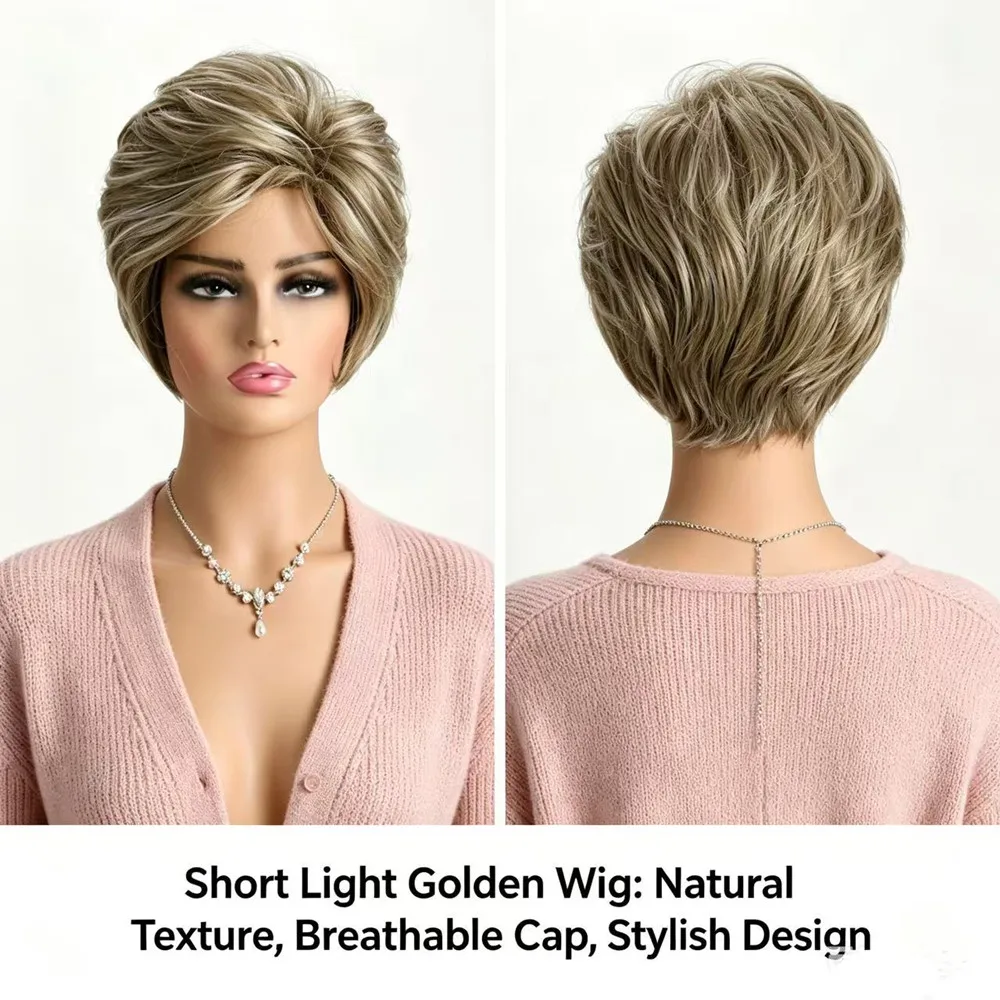 Short Curly Blonde Synthetic Wig Natural Looking Heat Resistant Fiber for Women Daily Wear Party Wig
Short Curly Blonde Synthetic Wig Natural Looking Heat Resistant Fiber for Women Daily Wear Party Wig