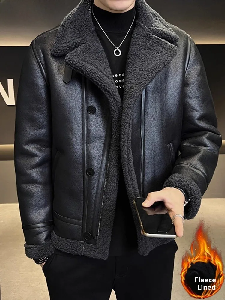 TUCANO Men's Genuine Leather Jacket Coat Fur Lined Autumn Winter Fashion Thickened Windproof Casual Style Sheepskin Coat
TUCANO Men's Genuine Leather Jacket Coat Fur Lined Autumn Winter Fashion Thickened Windproof Casual Style Sheepskin Coat