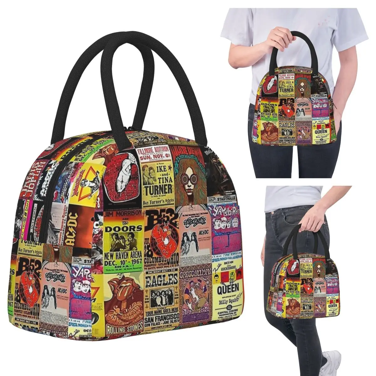 Rock Band Posters Insulated Lunch Bag for Women Office Cooler Thermal Food Box Tote Portable Lunch Boxes Container 
Rock Band Posters Insulated Lunch Bag for Women Office Cooler Thermal Food Box Tote Portable Lunch Boxes Container