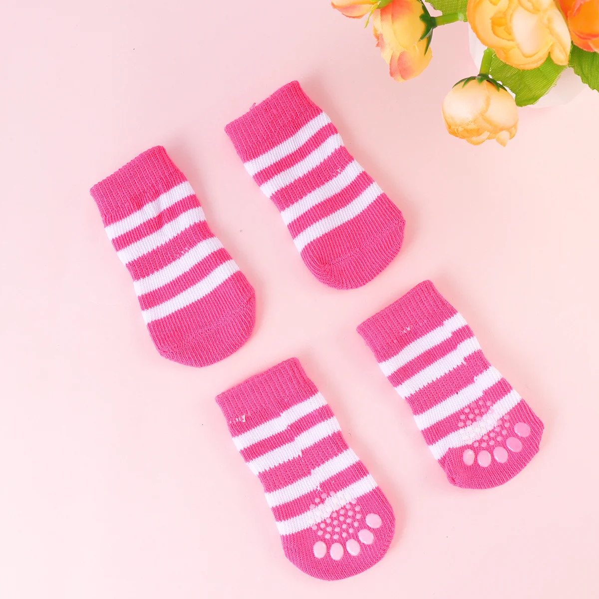 4Pcs Dog Cotton Socks Non-Slip Knitted Pet Socks for Puppies Warm Comfortable Footwear Protect Floor from Scratches Random Color
4Pcs Dog Cotton Socks Non-Slip Knitted Pet Socks for Puppies Warm Comfortable Footwear Protect Floor from Scratches Random Color