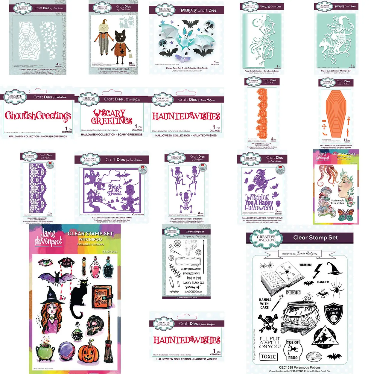 Halloween Themed Stamp & Die Set, Witch/Skeleton/Bat Elements Tools for DIY Scrapbooking & Greeting Card Decoration
Halloween Themed Stamp & Die Set, Witch/Skeleton/Bat Elements Tools for DIY Scrapbooking & Greeting Card Decoration