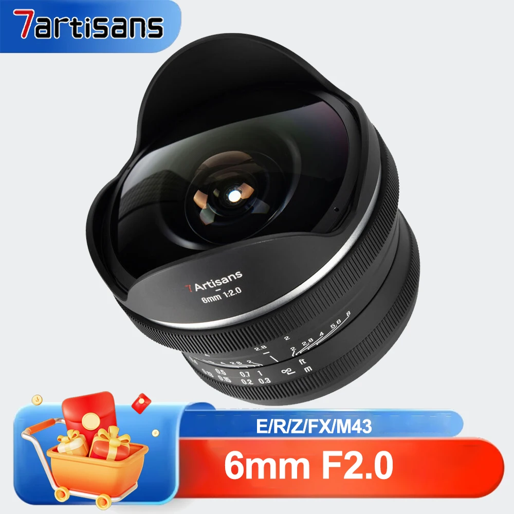 7artisans 6mm F2.0 APS-C широкоугольный фикс-объектив типа «рыбий глаз» с большой апертурой и ручной фокусировкой для Sony, Canon, Nikon, Fuji
7artisans 6mm F2.0 APS-C широкоугольный фикс-объектив типа «рыбий глаз» с большой апертурой и ручной фокусировкой для Sony, Canon, Nikon, Fuji